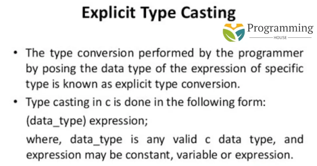 Explicit type casting