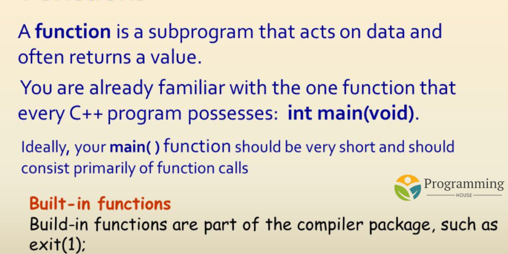 Define functions in c++